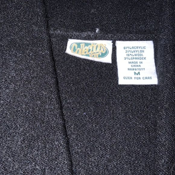 COLLECTIONS ETC black open cardigan sweater /zipper side /M - Picture 4 of 5